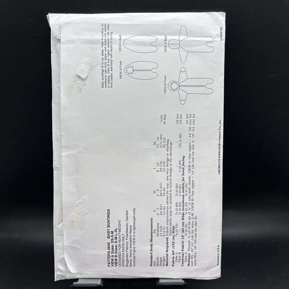 Kwik Sew 2640 “Baby Buntings” (Size XS-XL) Sewing Pattern Uncut FF - Picture 2 of 5